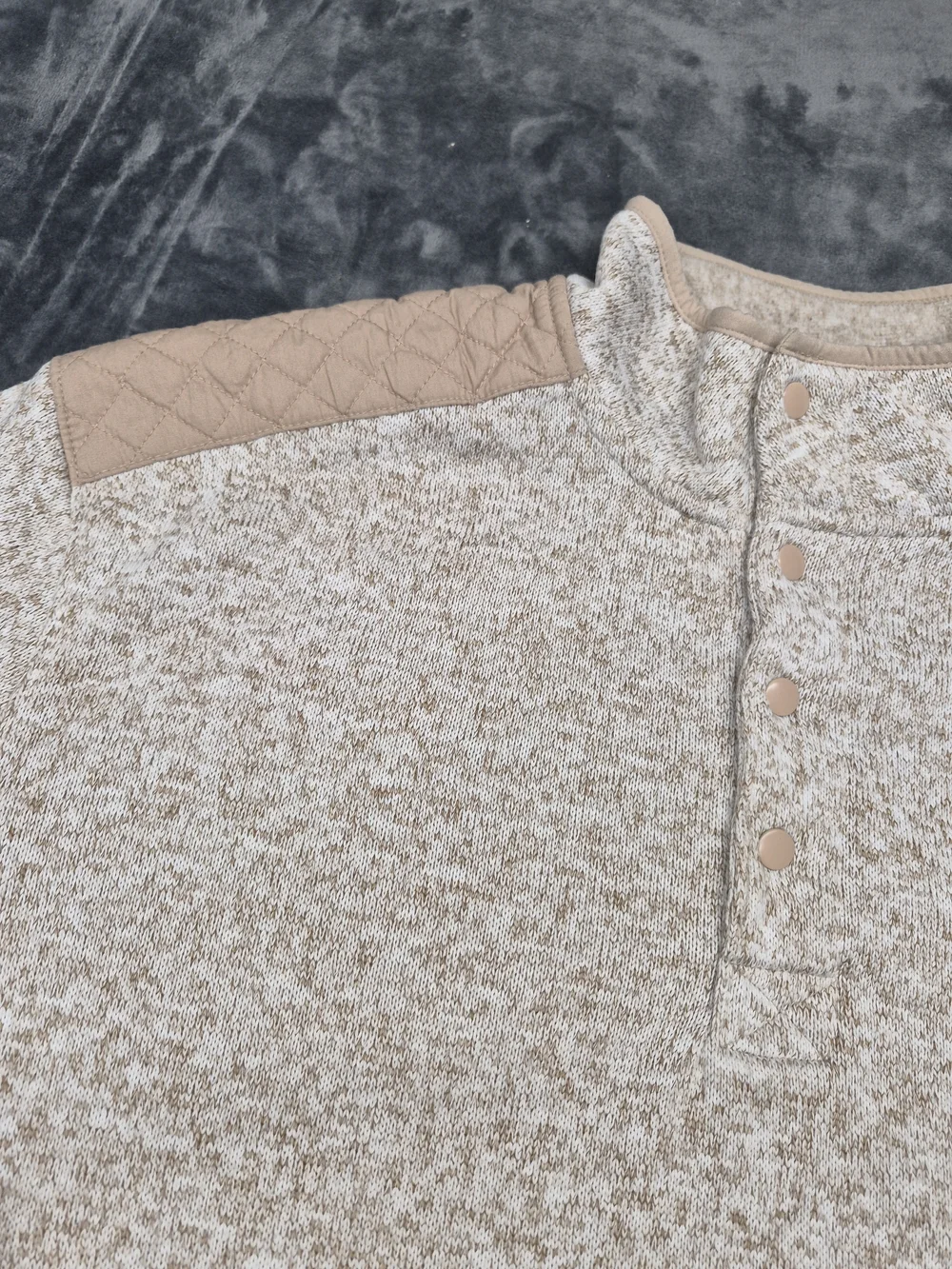 Goodfellow Sweater Adult  XXLarge Light Brown Quarter Zip Mens Long Sleeve